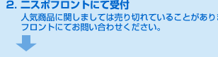 2.ニスポフロントにて受付